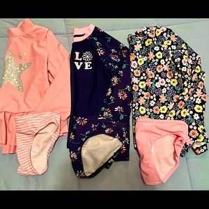 Carters/OskKosh Girl’s Rashguards - Size 6/6X (Set of 3)